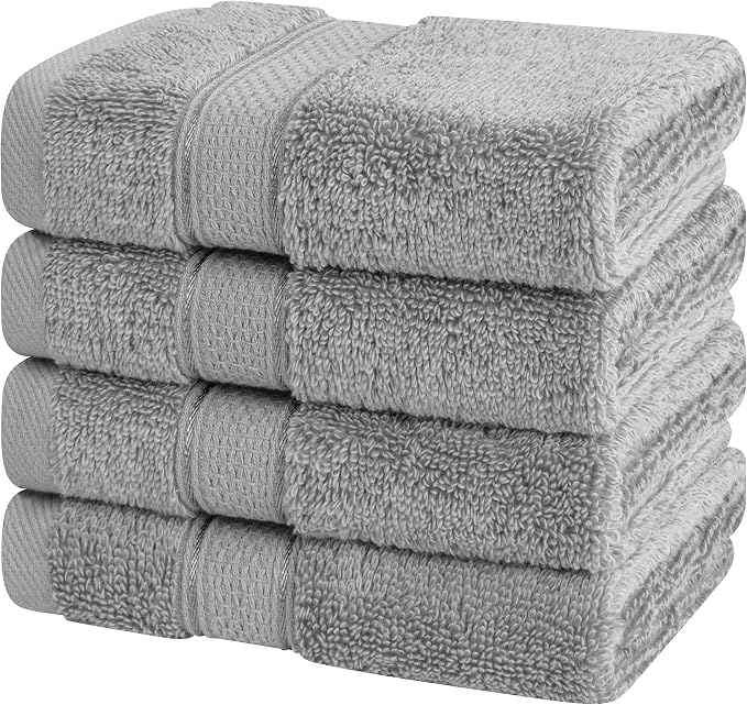American Soft Linen Salem Washcloth Sets, 4 Piece Luxury 600 GSM 100% Cotton - Image 5