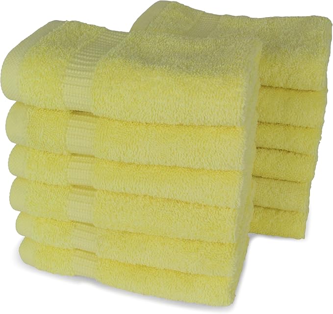 SALBAKOS 100% Turkish Cotton Washcloth Set of 12 13x13 inch | Heirloom Quality by SALBAKOS
