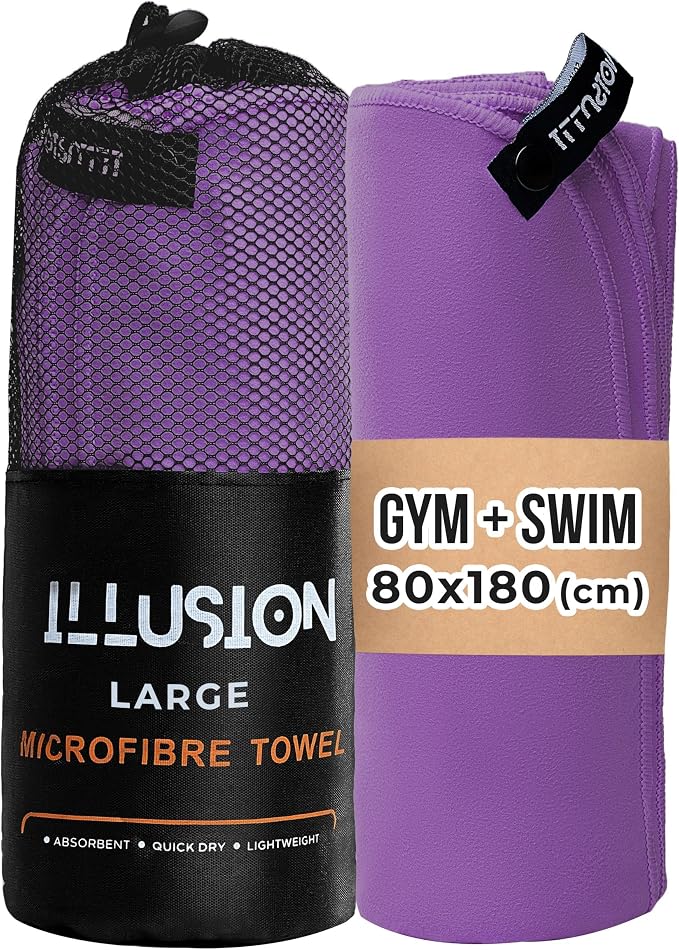 illusion Extra Large Microfibre Swimming Towel–Compact, Lightweight & Quick Dry by Unknown