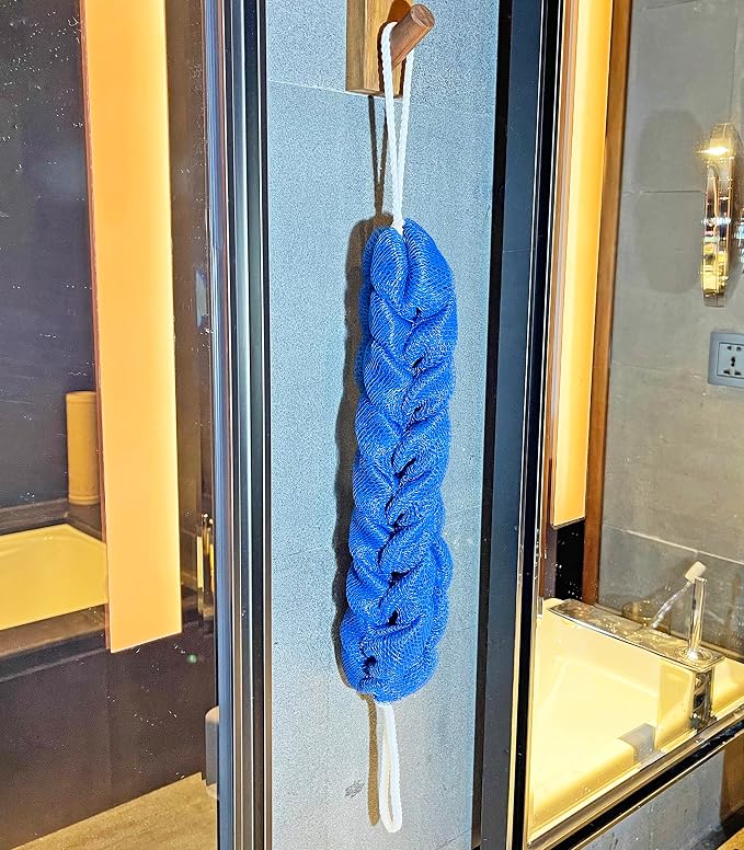 Long Stretch Back Sponge with Rope Handles Back Scrubber Bath Shower Mesh - Image 5