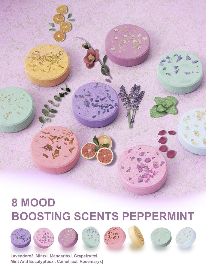 Shower Steamers Aromatherapy Stocking Stuffers 8 Scents, Christmas Gifts - Image 3
