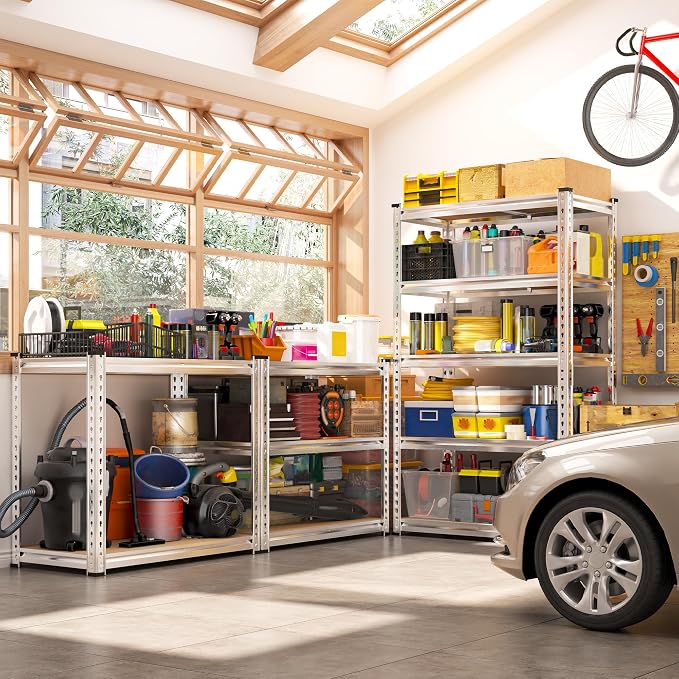 REIBII Storage Shelves 2020LBS Garage Shelving 5 Tier Heavy Duty Shelving - Image 5