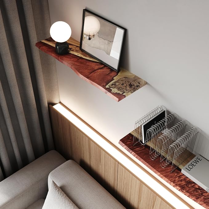 RWA Live Edge Floating Shelf – Unique Wood Floating Shelf - Image 4