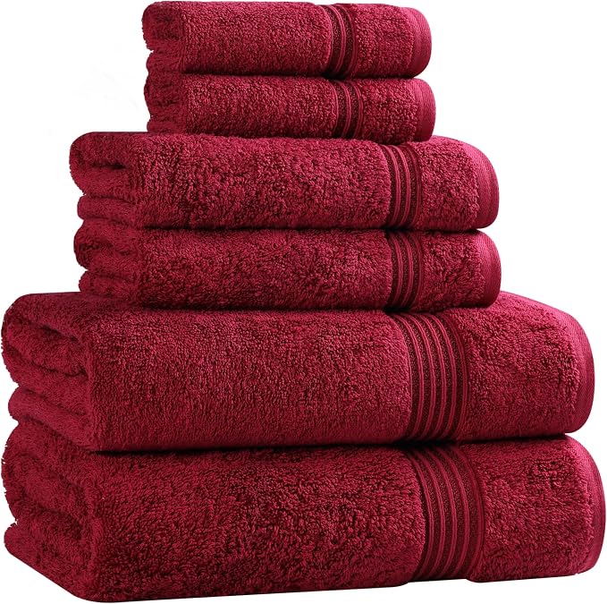 Superior Egyptian Cotton 6-Piece Towel Set, Bathroom Essentials, Towels by SUPERIOR