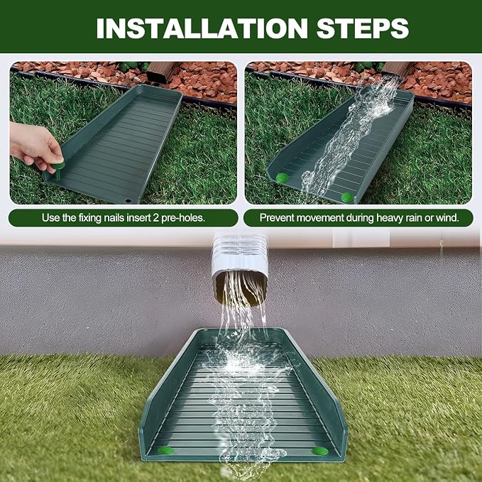 Gutter Downspout Splash Block, 16.3"Drain Gutter Guard Diverter, Gutter - Image 5