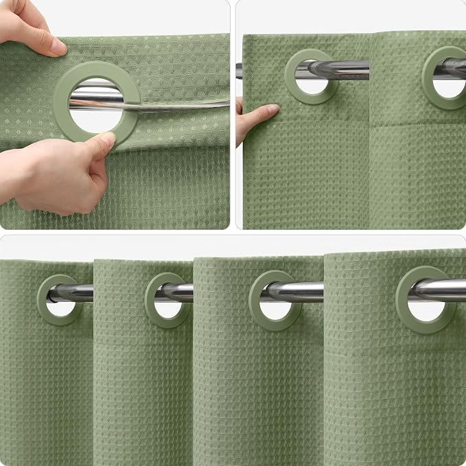 No Hook Waffle Weave Shower Curtain - Image 3
