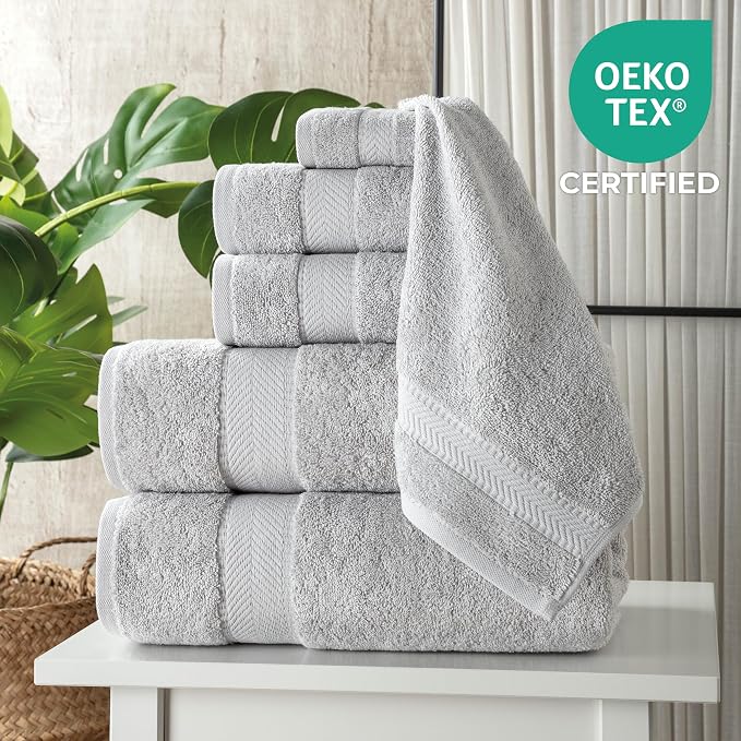 TEXTILOM 6 Pcs Bath Towel Set – Hotel and Spa Quality & Soft & Absorbent & - Image 3