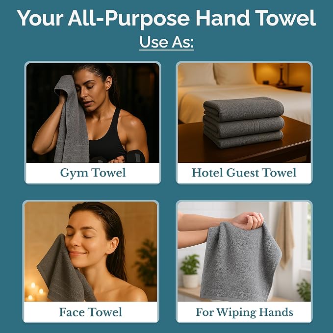Casa Platino 100% Mercerized Cotton Hand Towels - Image 4