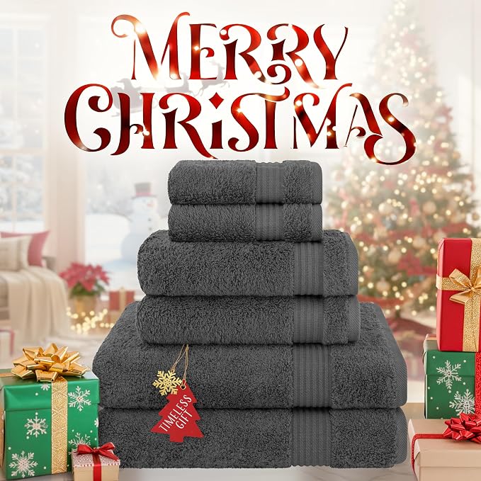Cotton Paradise 6 Piece Towel Set 100% Cotton Soft Absorbent Turkish Towels - Image 2