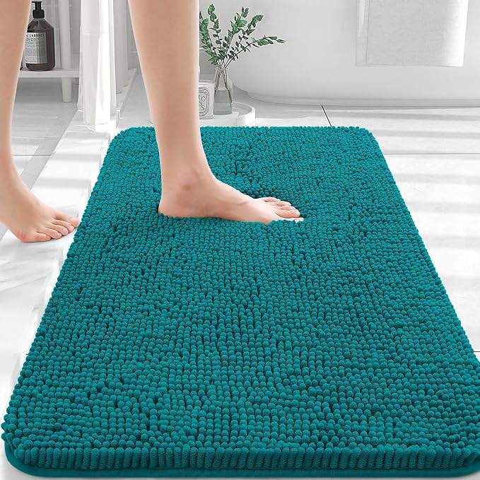 OLANLY Bathroom Rugs 36x24, Extra Soft Absorbent Chenille Bath Rugs, Rubber by OLANLY