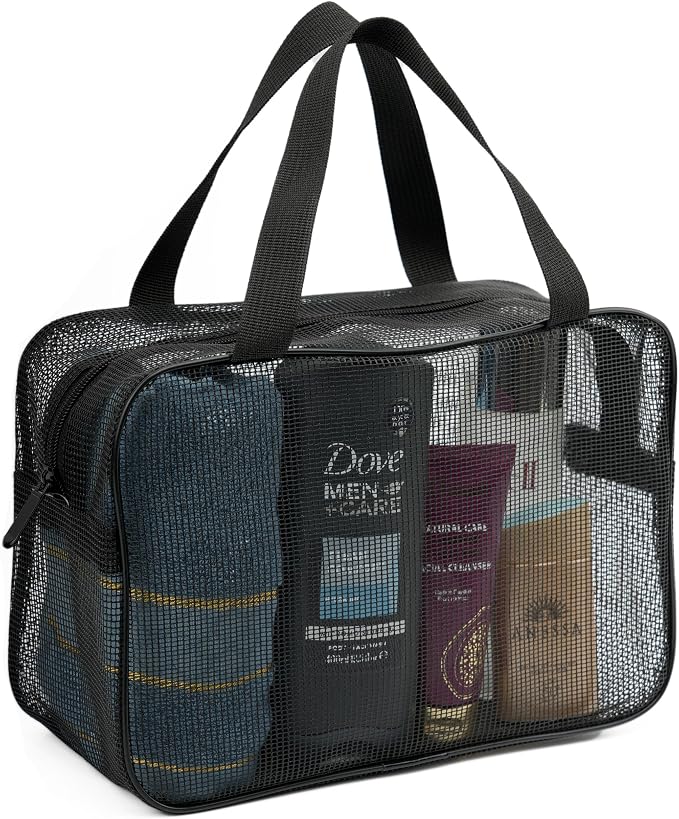 Mesh Shower Caddy Bag for Bathroom Gym Camping Portable Travel Mesh Toiletry by REDSINDA