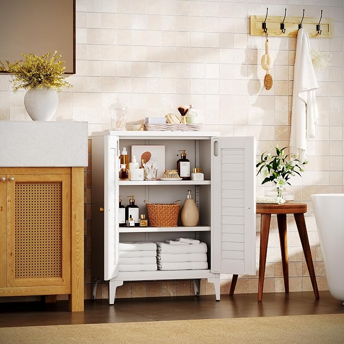 Bathroom Floor Storage Cabinet, Metal Storage Cabinet - Image 4