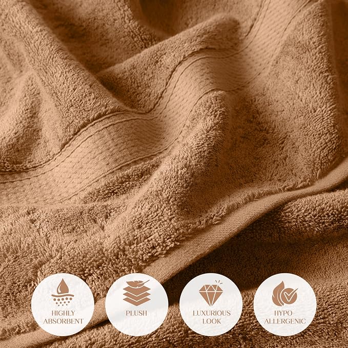 Superior Egyptian Cotton Pile Bath Towel Set of 2, Ultra Soft Luxury Towels - Image 7
