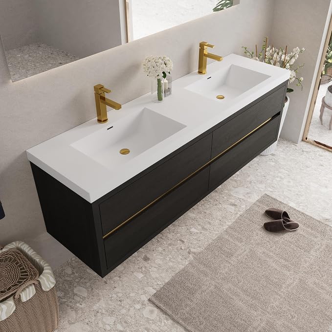 72" Wall-Mounted Bathroom Vanity - Image 8