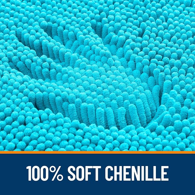 OLANLY Bathroom Rugs 30x20, Extra Soft Absorbent Chenille Bath Rugs, Rubber - Image 3