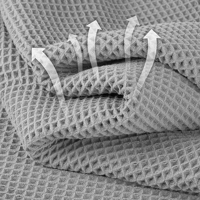 Microfiber Waffle Hand Towels, 4 Pieces, Fast Drying, Lint Free - Image 2