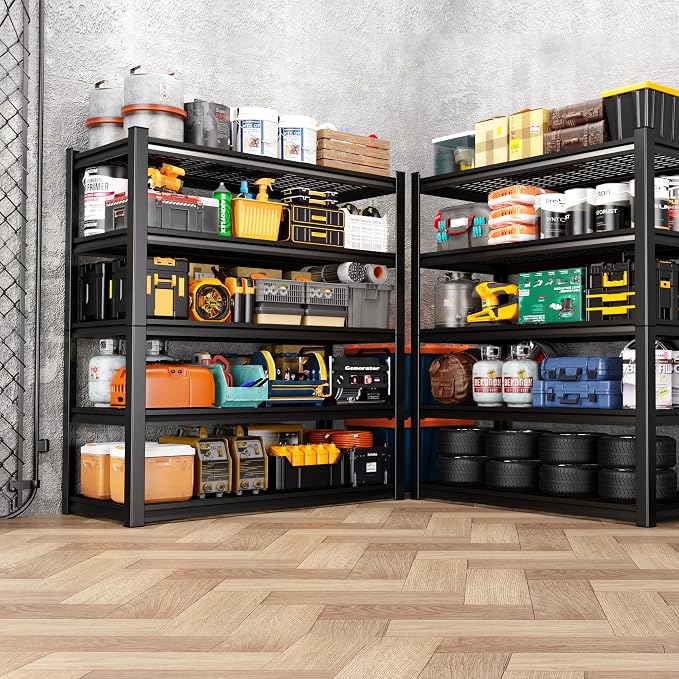 5-Tier Garage Shelving Heavy Duty Storage Shelves, Adjustable Metal Shelving - Image 8