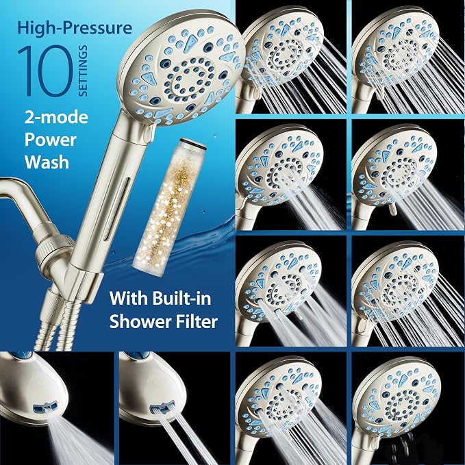 AquaCare High Pressure 10 Spray Mode Filtered Showerhead - Image 4