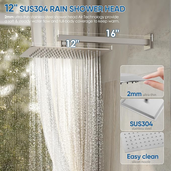 Tub Shower System, All Metal Tub Shower Faucet Set - Image 3
