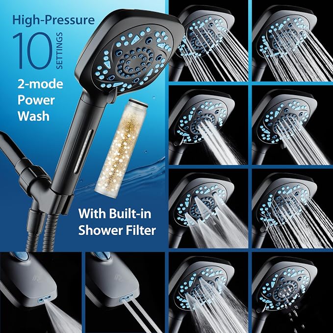 AquaCare High Pressure 10 Spray Mode Filtered Showerhead - Image 4