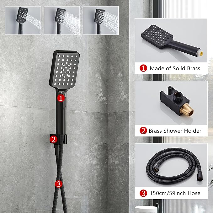 Shower Faucet Set Complete Matte Black Shower System - Image 5