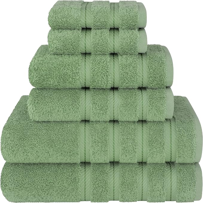 American Soft Linen Luxury 6 Piece Towel Set, 2 Bath Towels 2 Hand Towel 2 by AmericanSoftLinen