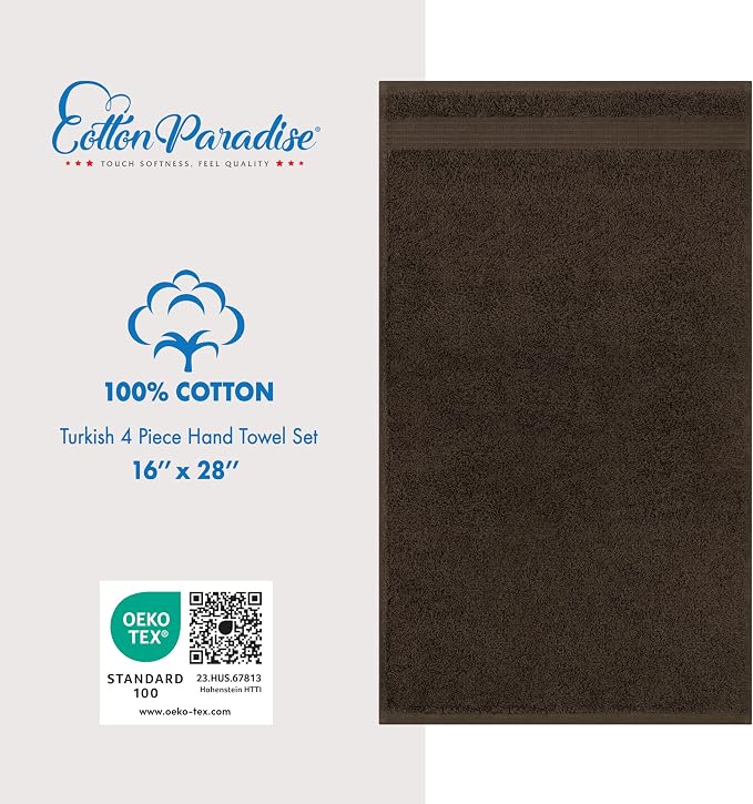Cotton Paradise Hand Towels for Bathroom, 100% Cotton Turkish 4 Piece Hand - Image 5