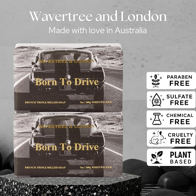 Wavertree & London Born To Drive Scented Natural Soap Bars, 7oz Moisturizing - Image 2