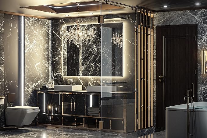 TETOTE 40 x 32 LED Backlit Bathroom Mirror - Image 2