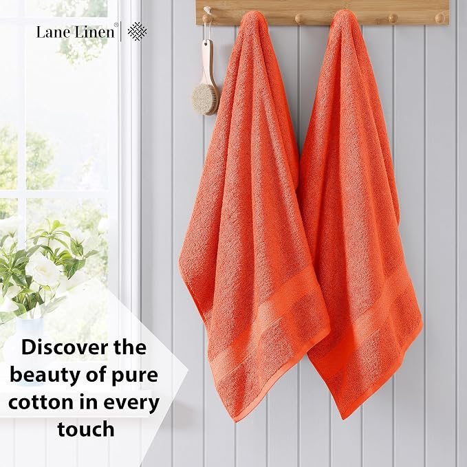 LANE LINEN 100% Cotton 4 Pack Bath Sheets Set - Image 3