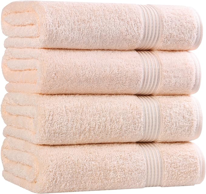 Superior Egyptian Cotton 4-Piece Bath Towel Set by SUPERIOR