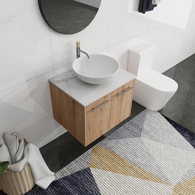 24 Inch Bathroom Vanity with Sink, Modern Wall Mount Floating Bathroom Vanity by ARTCHIRLY