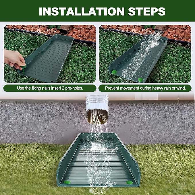 Gutter Downspout Splash Block, 16.3"Drain Gutter Guard Diverter, Gutter - Image 5