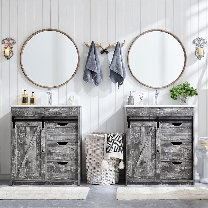 30" Farmhouse Bathroom Vanity - Image 7