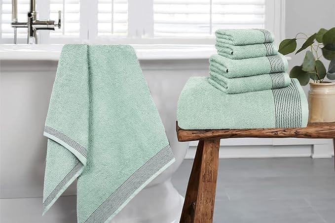 Belizzi Home 100% Cotton Ultra Soft 6 Pack Towel Set, Contains 2 Bath Towels - Image 5