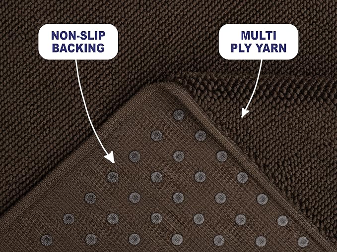 American Soft Linen Bath Rug, 17 in 24 in 100% Cotton Bath Mats Rugs - Image 2