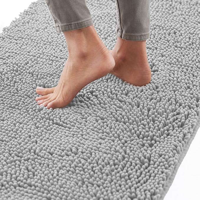 GORILLA GRIP Bath Rug Mat 60x17, Soft Absorbent Chenille, Quick Dry Microfiber by GorillaGrip