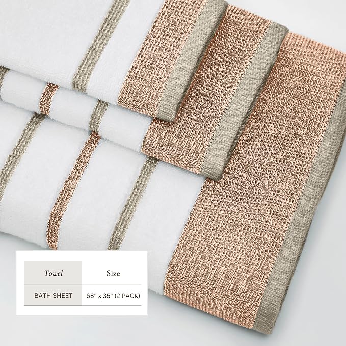 Great Bay Home Decorative Oversized Bath Sheet Set - Image 5