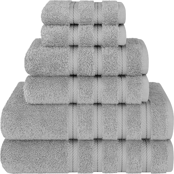 American Soft Linen Luxury 6 Piece Towel Set, 2 Bath Towels 2 Hand Towel 2 by AmericanSoftLinen