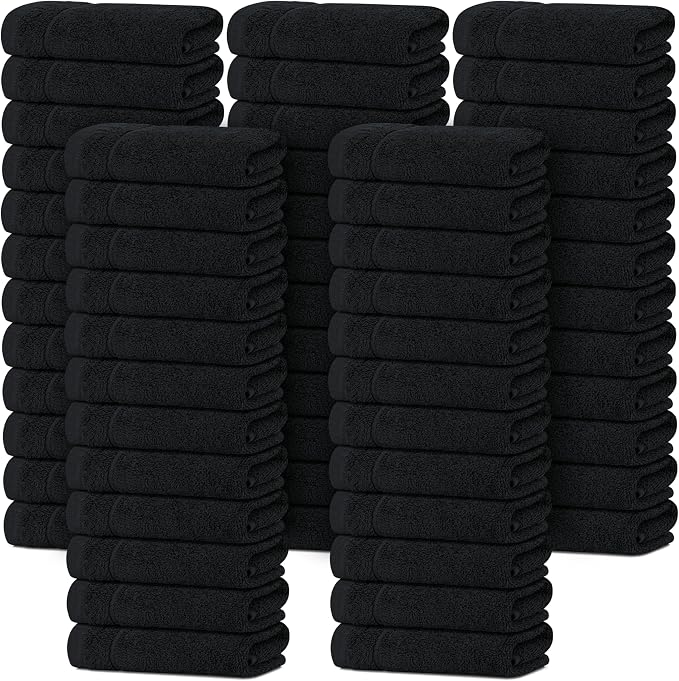 Tens Towels Pack of 60 Washcloths, 12 x 12 Inches, Lighter Weight, Quick to Dry by TensTowels