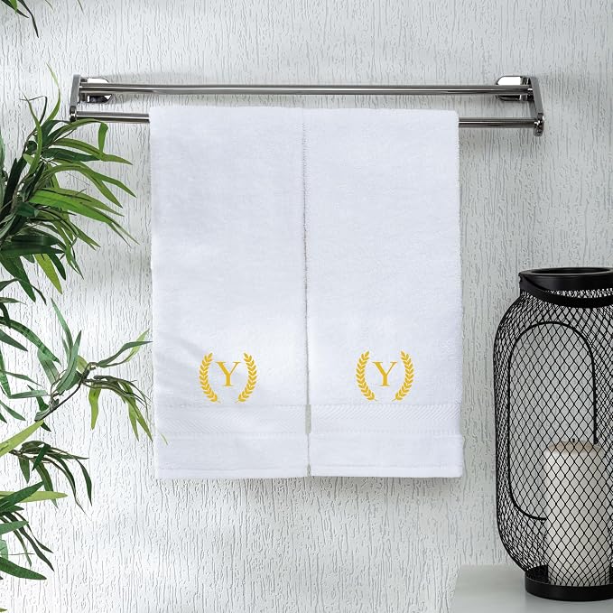 Monogrammed Hand Towels for Bathroom Makeup, Personalized Turkish Cotton Towel by ViaDanteHomeConcept