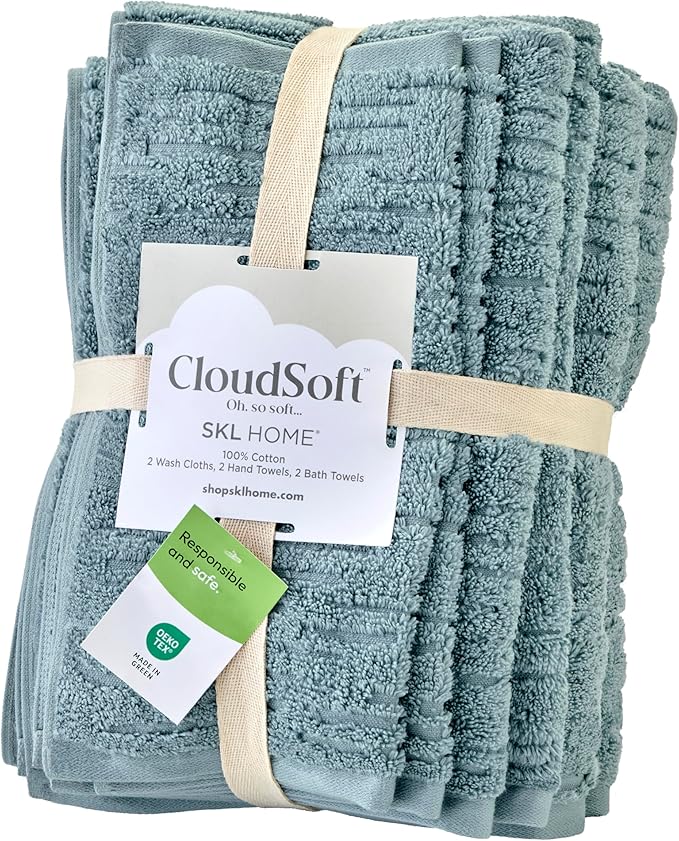 SKL Home CloudSoft Cotton Luxury 6 Pc Towel Set - Image 7
