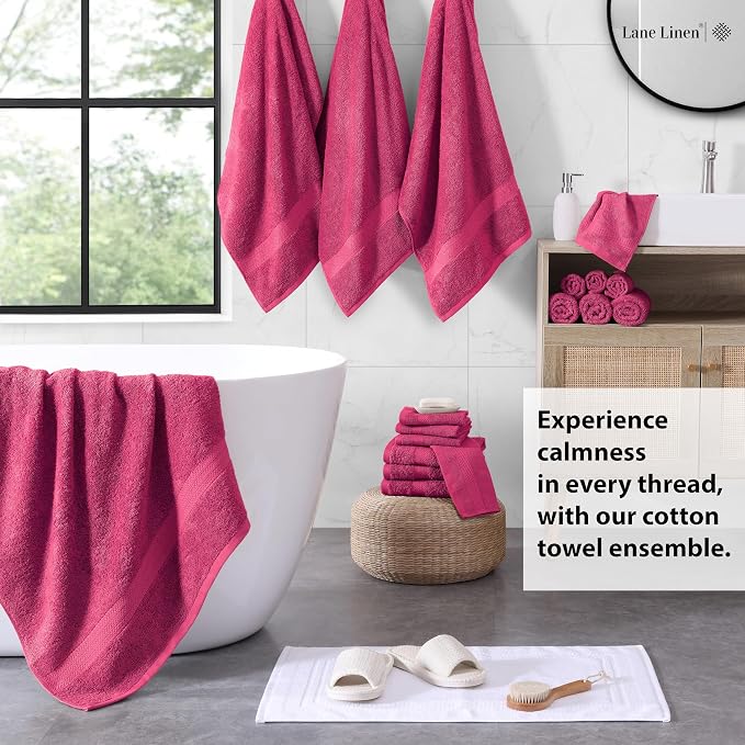 LANE LINEN 100% Ring Spun Cotton Luxury Bath Towel Set - Image 3