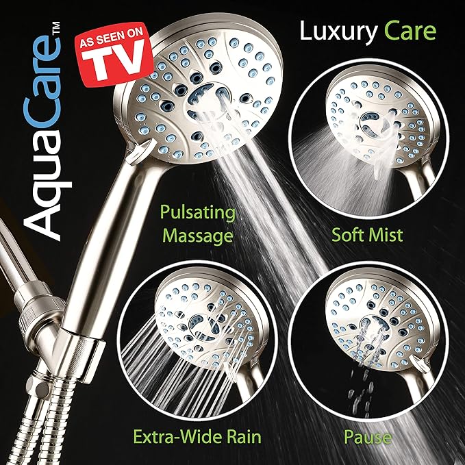 Hotel Spa AquaCare High Pressure 8-mode Handheld Shower Head, Anti-clog Nozzles - Image 6