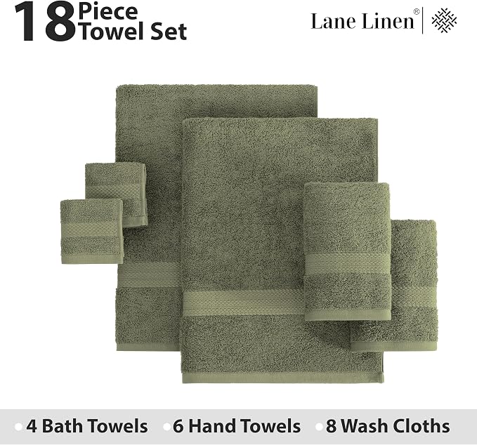 LANE LINEN 100% Cotton Luxury Towel Set - Image 4