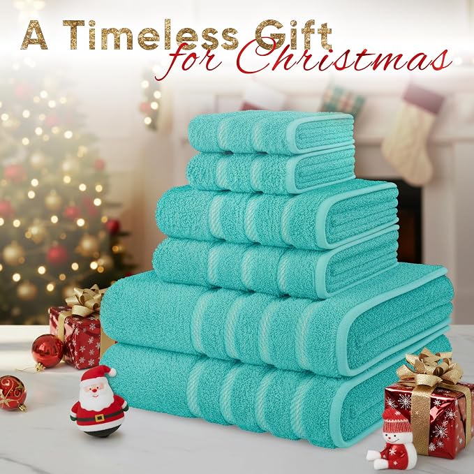 American Soft Linen Luxury 6 Piece Towel Set, 2 Bath Towels 2 Hand Towel 2 - Image 2