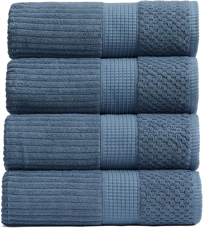 Springtree Home 100% Cotton Bath Towel Set of 4 | Super Soft & Absorbent by SpringtreeHome