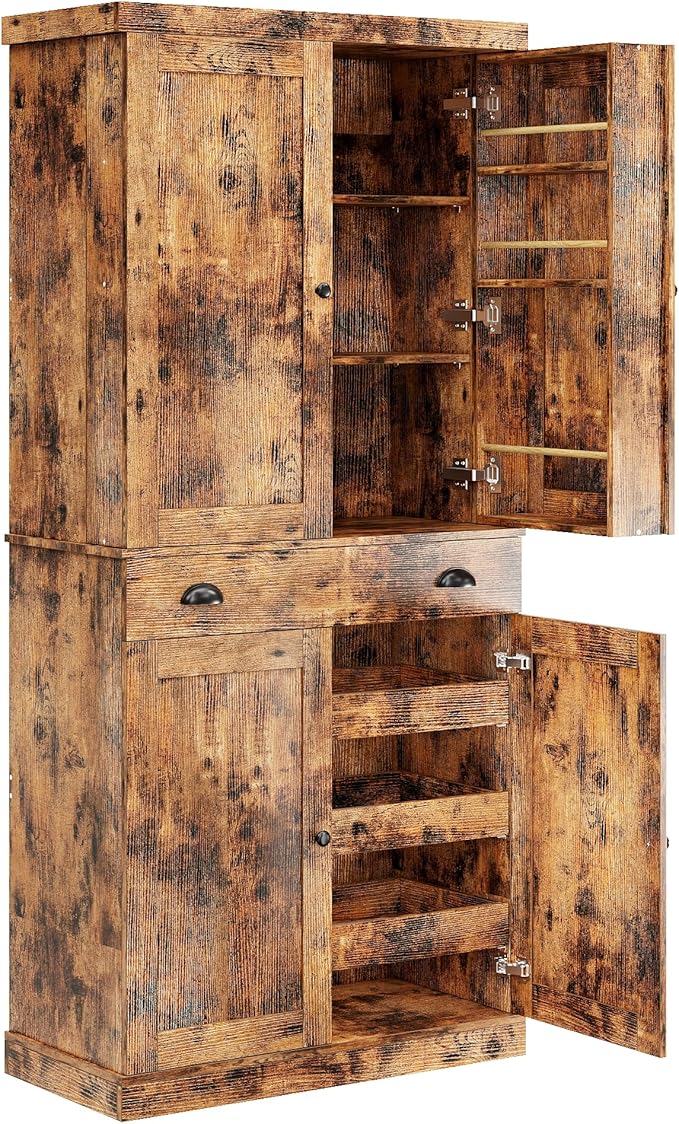IRONCK Kitchen Pantry Cabinet 72" Height, Freestanding Cupboard by IRONCK