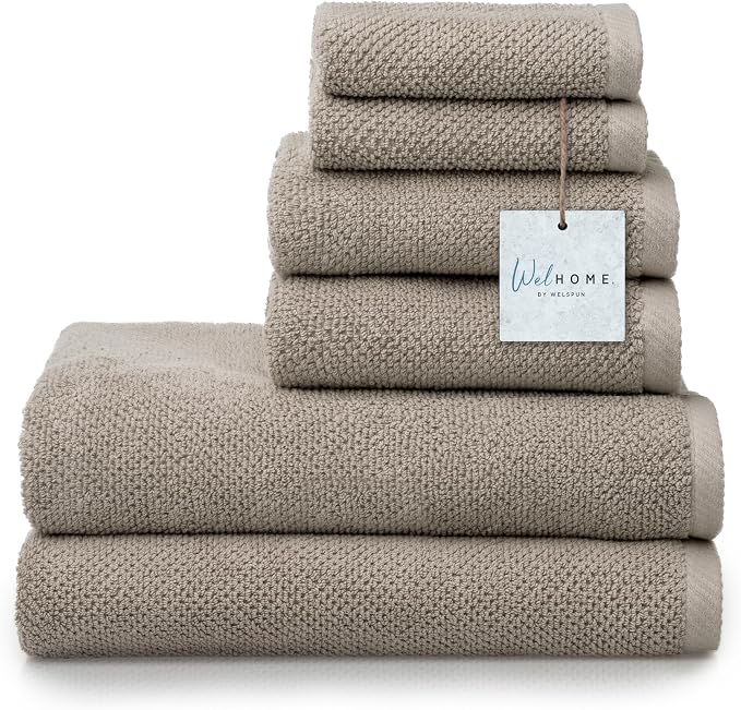 Welhome Franklin 100% Cotton Popcorn Textured Towel Set by WelhomeByWelspun