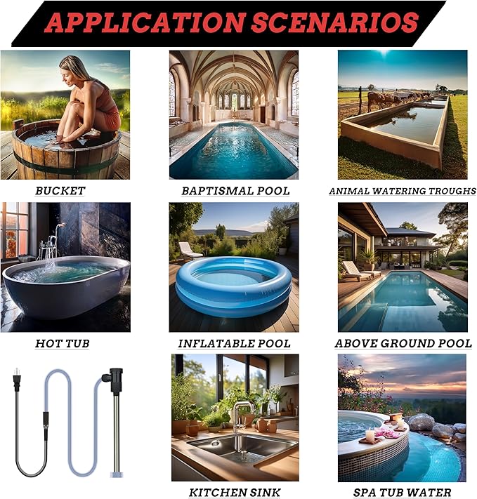 3000W 240V Inflatable Pool Immersion Water Heater - Image 7